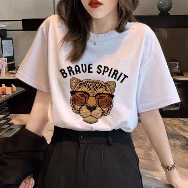 Men And Women Cartoon Cute Print Short Sleeve Summer