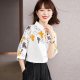 Women's Printed Top Short Sleeve Chiffon Shirt