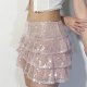 European And American Style Sequined Pleated Skirt